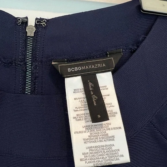 BCBG MaxAzria Kisha Dress in Navy Teal. Bodycon Dress, Size Small - Picture 6 of 7